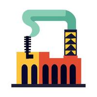 An illustration of a factory with a chimney vector