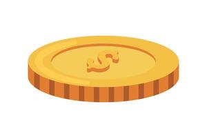 Gold coin icon isolated on white background illustration vector