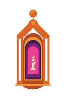 A chess piece in a window with a pink background vector