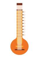 An orange instrument with a string on it vector