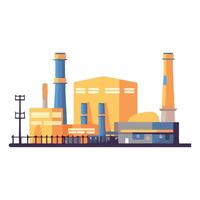 An illustration of a factory with smoke stacks vector