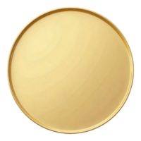 A gold plate with a circular shape png
