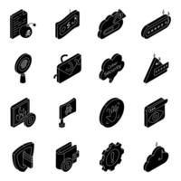 Pack of Web Security Solid Icon vector