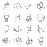 Set of Sports Instruments Linear Icons vector