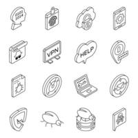 Pack of Internet Security Linear Icon vector