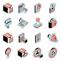 Set of Logistic and Cargo Flat Icons vector