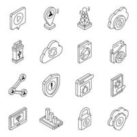Pack of Device and Network Flat Icon vector