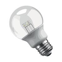 A light bulb is shown on a white background vector