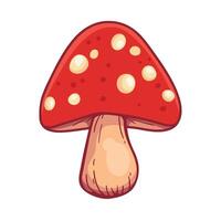 A red mushroom with white dots on it vector
