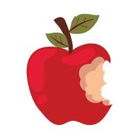 An apple with a bite out of it vector