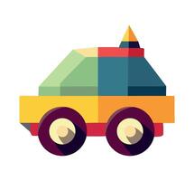 A colorful car with a cone on top vector