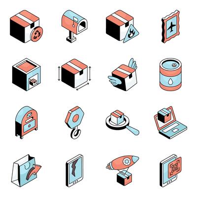 Set of Logistic and Cargo Flat Icons