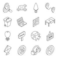 Pack of Summer and Camping Linear Icon vector