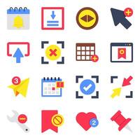 Set of Navigation Arrows and Ui Flat Icons vector
