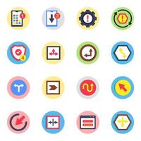 Set of Pointing Arrows and Ui Flat Icons vector