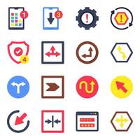 Set of Pointing Arrows and Ui Flat Icons vector