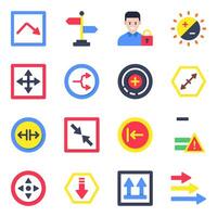 Set of Pointing Arrows Flat Icons vector