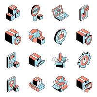 Set of Logistic Flat Icons vector