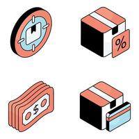 Set of Logistic and Cargo Flat Icons vector
