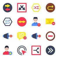 Set of Navigation Arrows Flat Icons vector