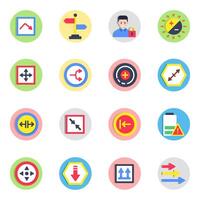 Set of Pointing Arrows Flat Icons vector