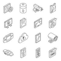 Pack of Network Security Linear Icon vector