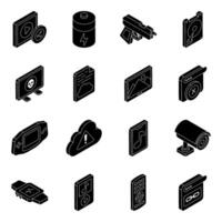 Pack of Network Security Solid Icon vector