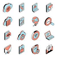 Pack of Device and Technology Flat Icon vector