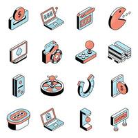 Set of Computer Hardware Flat Icons vector