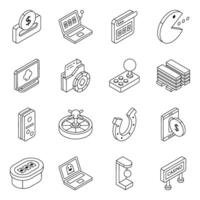 Set of Computer Hardware Flat Icons vector