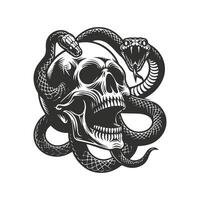 A Snake entwined with skull template vector