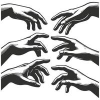 Hands of the creation of adam silhouette illustration vector