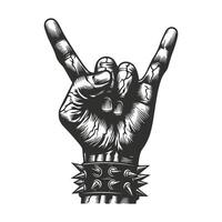 A rock hand with rock sign design illustration vector