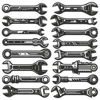 Silhouette tools set design vector