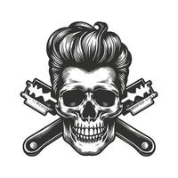 Skull with behind the razors vector