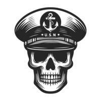 A skull in a sailor's hat design vector