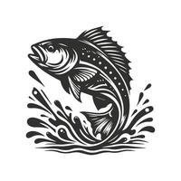 A fish jumping out of the water with a splash illustration vector