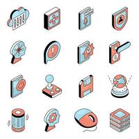 Pack of Network Flat Icon vector