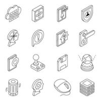 Pack of Network Linear Icon vector