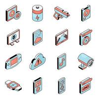 Pack of Network Security Flat Icon vector