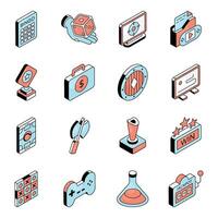 Set of Computer Instruments Flat Icons vector