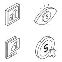 Pack of Data Analytics Linear Icon vector