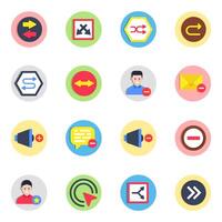 Set of Navigation Arrows Flat Icons vector