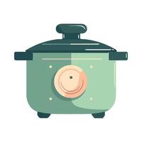 A green pot with a lid on it vector