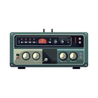 An old style amplifier with a red light vector