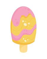 Ice cream with pink and yellow swirls on a stick vector