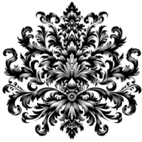 Damask central element pattern transparent background png