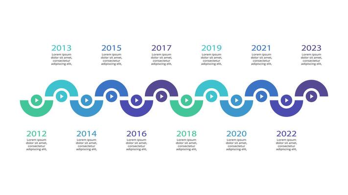 Timeline with 12 elements, infographic template for web, business, presentations, illustration