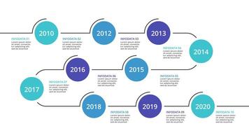 Timeline with 10 elements, infographic template for web, business, presentations, illustration vector