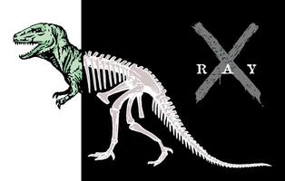 Illustration of dinosaur and fossil composition. Art with lettering. Design for printing on t-shirts, posters, etc. vector